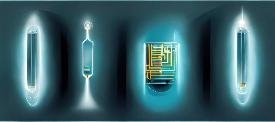 Quantum computing, conceptual illustration Illustrazione stock