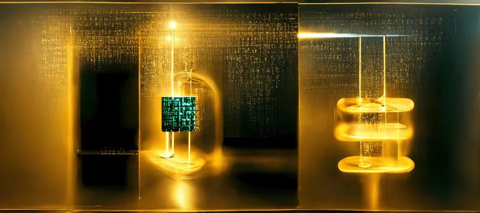 Quantum computing, conceptual illustration Illustrazione stock