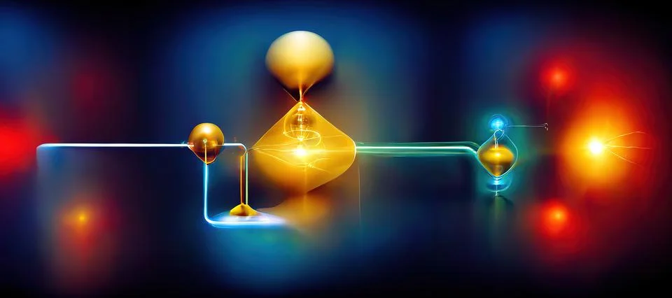 Quantum computing, conceptual illustration Stock Illustration