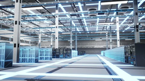 Quantum computing in in data center used for scientific calculations research Stock Footage 327685975