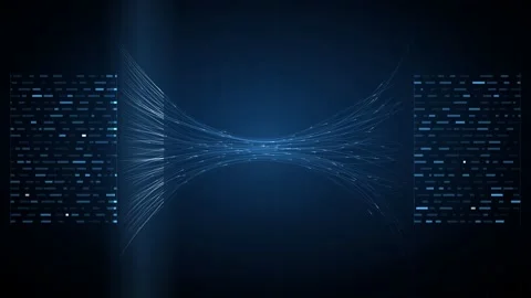 Quantum Computing Data Encryption Hourglass Stream Pinching Through A Narrow 스톡 동영상 343138715