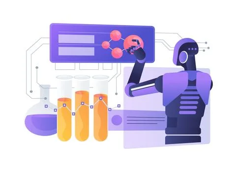 Quantum Computing in Drug Design abstract concept vector illustration. Illustrazione stock