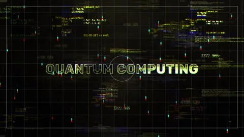Quantum Computing Glitch HUD Satelite Style Hologram Video Stock Footage 293957261