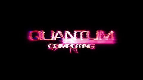 Quantum Computing glow pink neon text lightning glitch effect Stock Footage 272305855