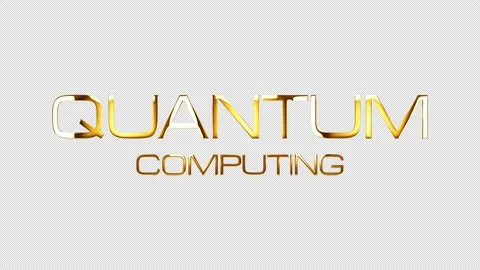 Quantum Computing golden text with black background Stock Footage 164189147