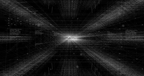 Quantum Computing Grid with Digital Data Stream for Deep Tech Server Concept Stock Footage 338200693