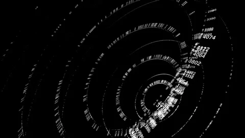 Quantum Computing HUD Interface with Cybersecurity Encryption and Predictive Stock Footage 334082514