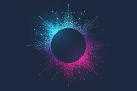 Quantum Computing Idea Design Element Concept. Deep Learning Artificial Stock Illustration