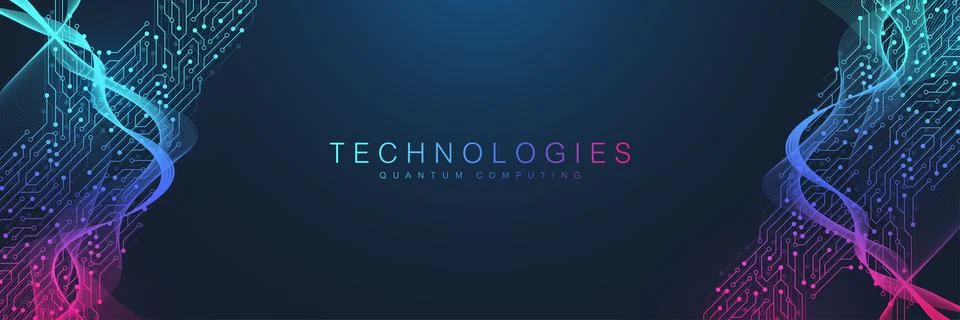 Quantum Computing Idea Design Element Concept. Deep Learning Artificial Stock Illustration