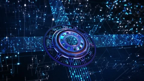 Quantum Computing Interface with AI Processor and Cyber Security Network Video stock 342624484