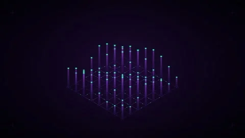 Quantum computing isometric grid 스톡 동영상 345040302