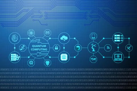 Quantum computing as modern technology concept Illustrazione stock