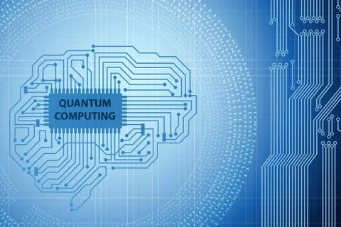 Quantum computing as modern technology concept Stock Illustration