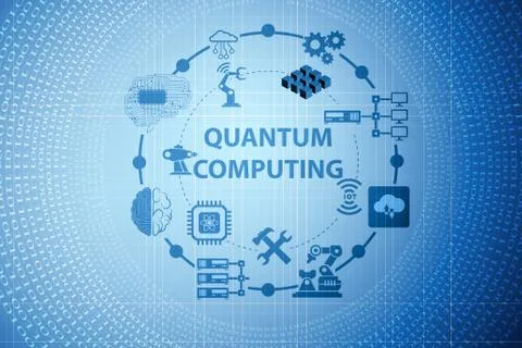 Quantum computing as modern technology concept Stock Illustration