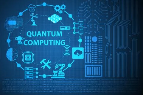 Quantum computing as modern technology concept Stock Illustration
