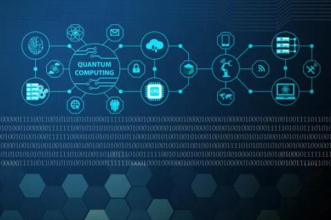 Quantum computing as modern technology concept Illustrazione stock