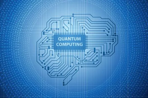 Quantum computing as modern technology concept イラスト素材