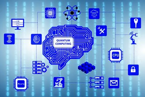 Quantum computing as modern technology concept Stock Illustration