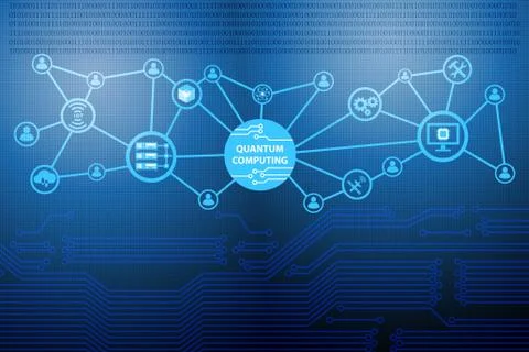 Quantum computing as modern technology concept 库存插图