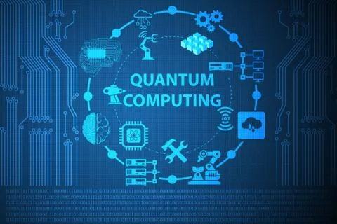 Quantum computing as modern technology concept Illustrazione stock