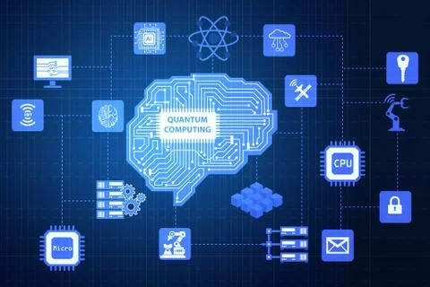 Quantum computing as modern technology concept Stock Illustration