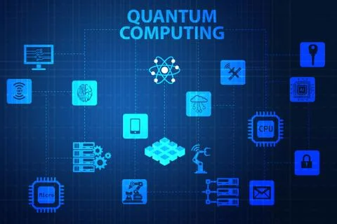 Quantum computing as modern technology concept Stock Illustration