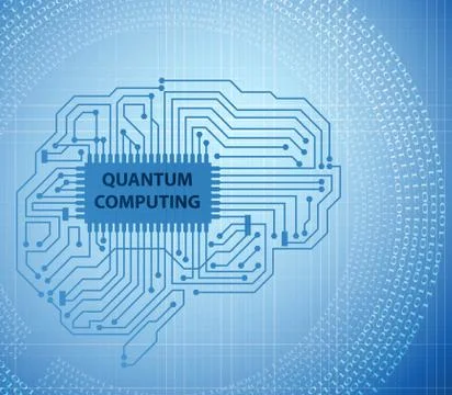 Quantum computing as modern technology concept Stock Illustration