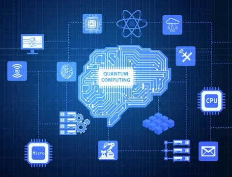 Quantum computing as modern technology concept Stock Illustration