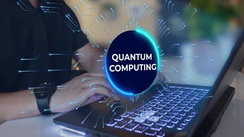 Quantum Computing neon network video Stock Footage 332750495