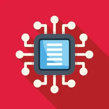 Quantum computing processing data with connections and nodes Stock Illustration
