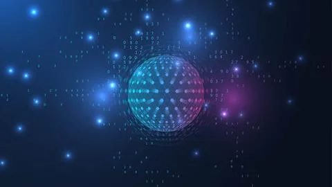 Quantum computing. Quantum processing. Artificial intelligence quantum computer イラスト素材