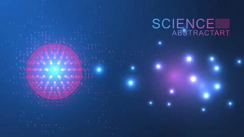 Quantum computing. Quantum processing. Artificial intelligence quantum computer 스톡 일러스트