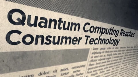 Quantum Computing Reaches Consumer Technology Headline Newspaper Title Stock Footage 317039749