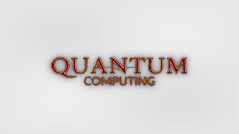 Quantum Computing red neon spark lightning glitch text animation Stock Footage 308074157