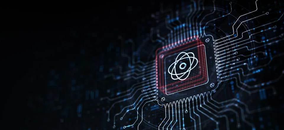 Quantum Computing Revolutionizing Information Processing Illustrated on a Pro Stock Photos