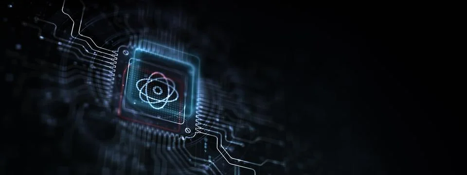 Quantum Computing Revolutionizing Information Processing Illustrated on a Pro Stock Photos