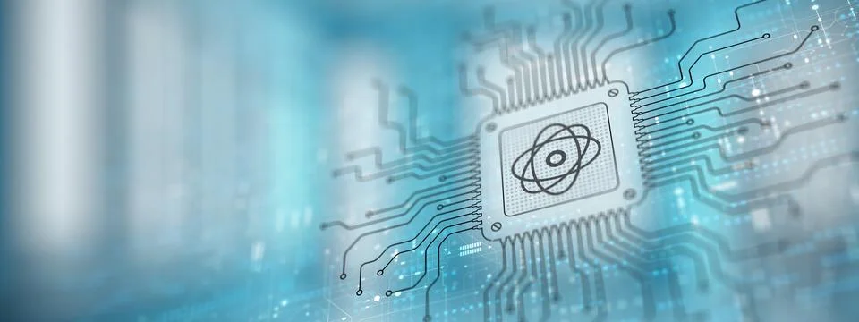 Quantum Computing Revolutionizing Processing Illustrated on a Processor. Fotos Stock