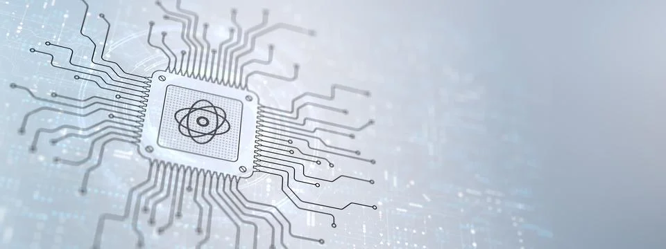 Quantum Computing Revolutionizing Processing Illustrated on a Processor. Stock-Fotos