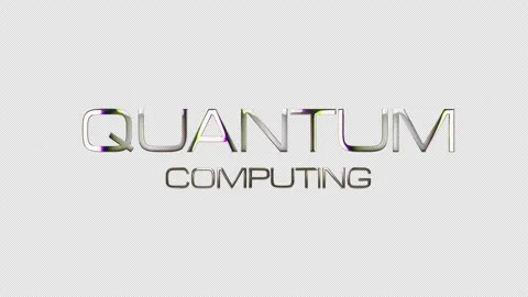 QUANTUM COMPUTING silver glitch effect text isolated loop Stock Footage 156723970