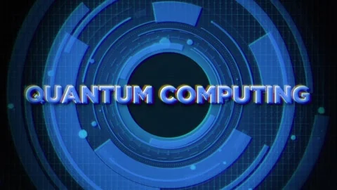 Quantum Computing Text on Futuristic Cyberspace Background Stock Footage 291426875