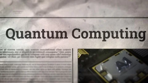 Quantum Computing Title on Digital Newspaper Stock Footage 317004547