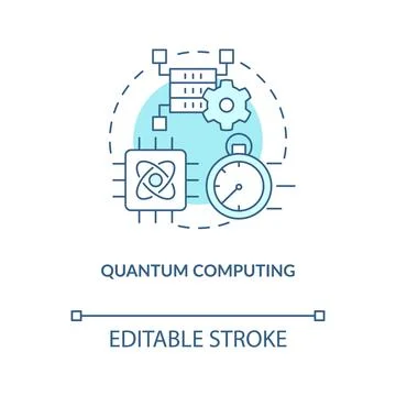 Quantum computing turquoise concept icon Stock Illustration