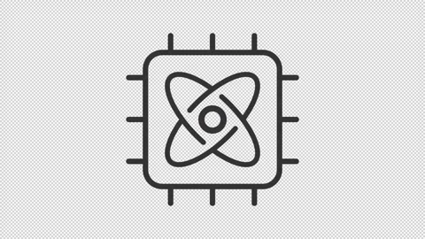 Quantum computing ui icon line animation Stock Footage 321855829