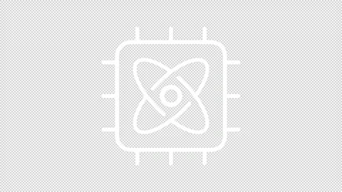 Quantum computing ui icon white line animation Stock Footage 325399668