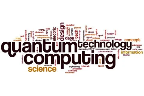 Quantum computing word cloud Stock Illustration