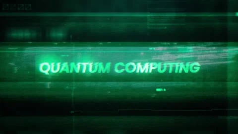 Quantum Computing Word on Noise Glitch Error technology futuristic data back Stock Footage 343606153