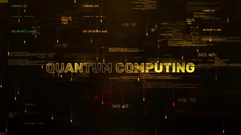 Quantum Computing  Word on Style Hologram Video 02 Stock Footage 293957204