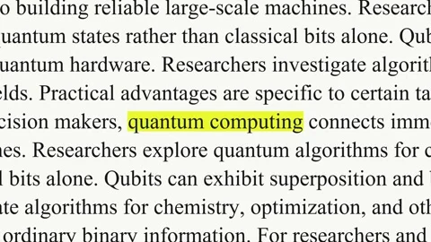 Quantum computing words sharpen with yellow highlight Stockbeeldmateriaal 347950038