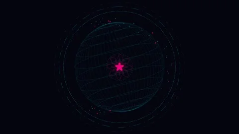 Quantum Core Particle Animation Visualizing Digital Data Flow for Tech Stock Footage 334861172