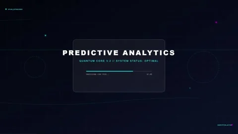 Quantum Core Predictive Analytics Digital HUD Display With Loading Status Stockbeeldmateriaal 332863803